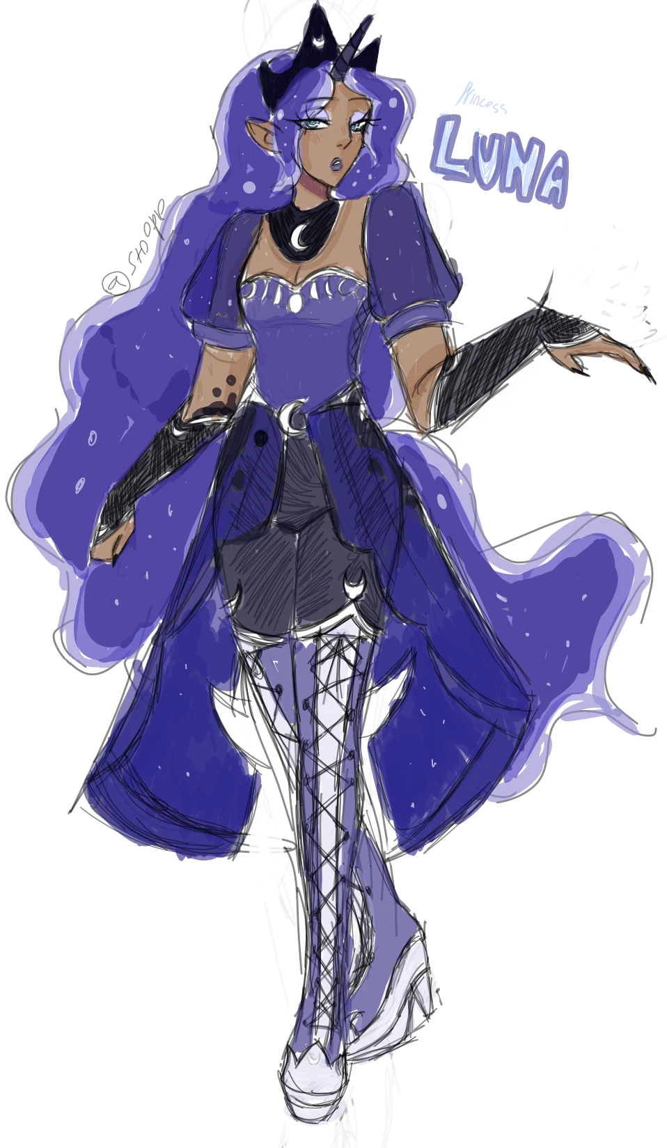 Princess Luna but humanfied