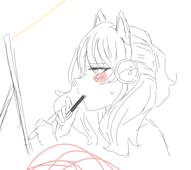 Digital drawing girl