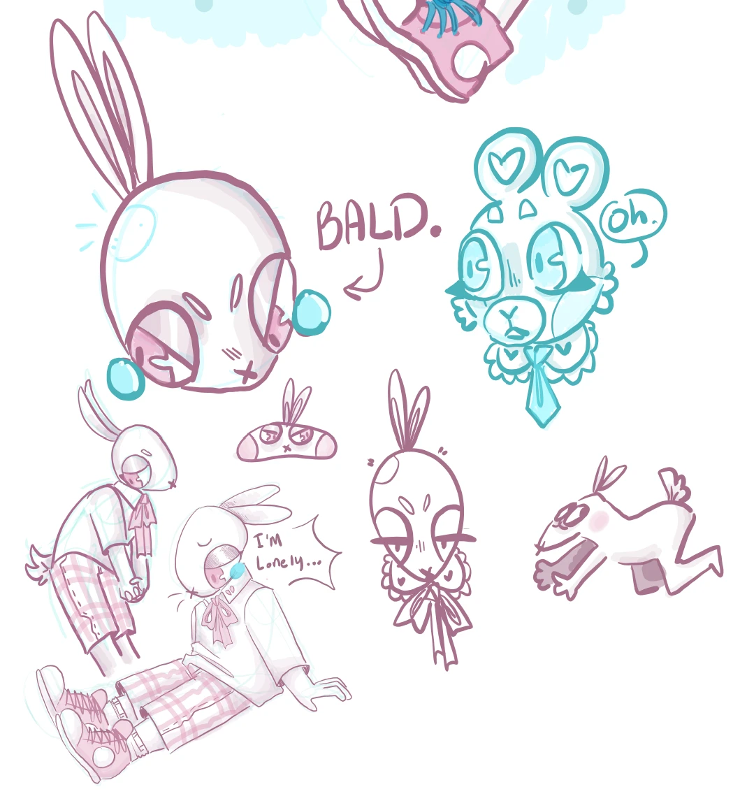 Doodles of my existential bunny.