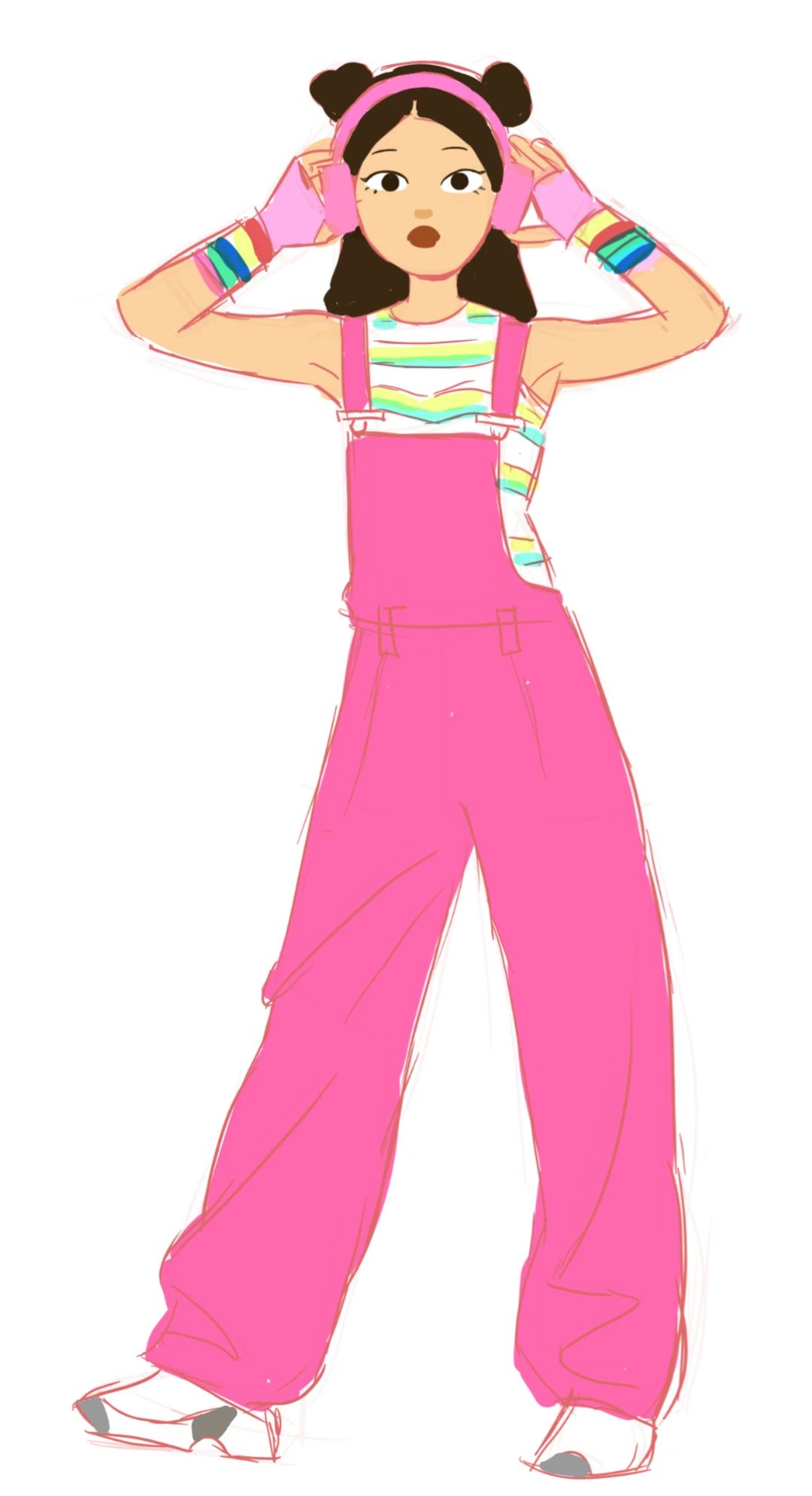 pink overalls