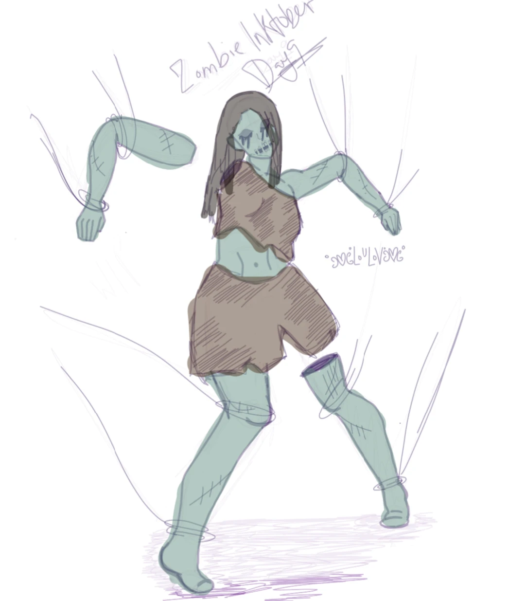 inktober zombie