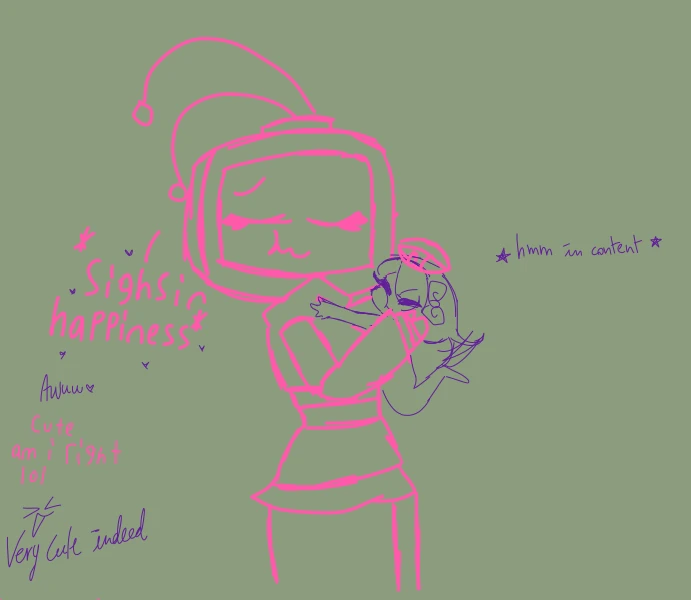 glitchy (me) hugging the grim reaper 