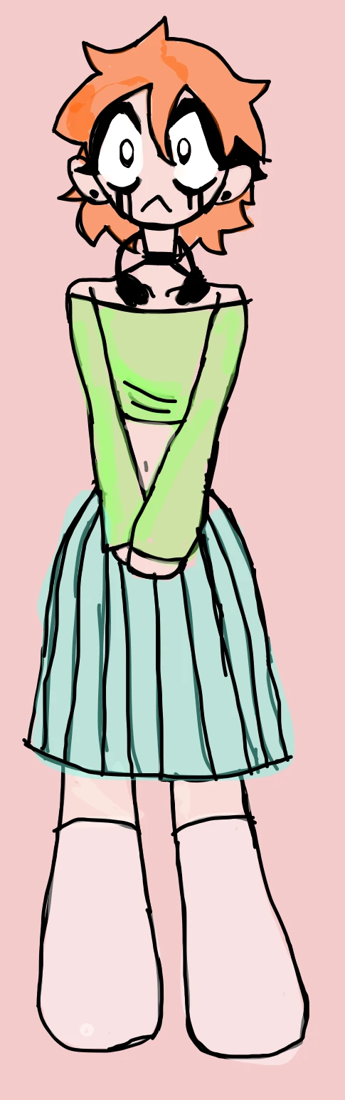 A girl with orange hair 