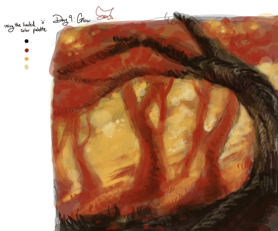 malvember day 9 prompt: glow (using the limited color palette found at spawn :P)