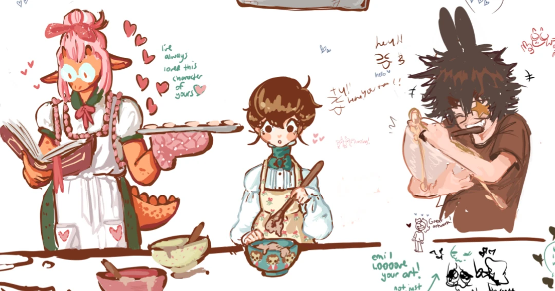 Baking with my buddies!! 💕