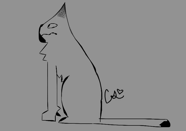 My first new drawing 🥹 (its a cat btw)